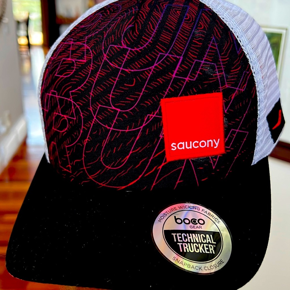 Saucony trucker ball cap.